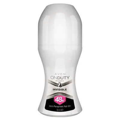 Avon On Duty Women, Invisible 48h Anti- Perspirant Roll-on (Antyperspirant w kulce dla niej `Ochrona bez plam`)