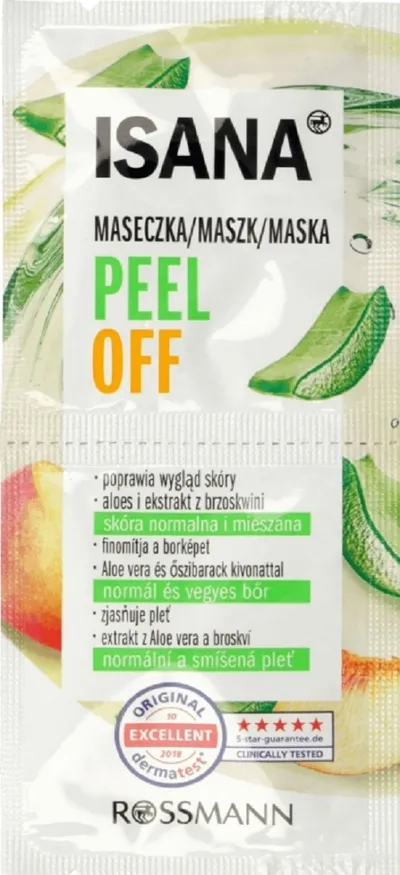 Isana Maseczka peel- off  głęboko oczyszczająca pory `Aloes i ekstrakt z brzoskwini`