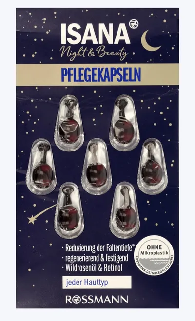 Isana Night & Beauty Pflegekapseln (Kapsułki z retinolem do twarzy)