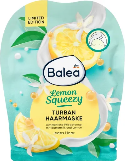 Balea Lemon Squeezy, Turban Haarmaske (Maska w czepku)