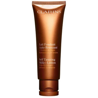 Clarins Lait Fondant Auto-Bronzant [Self Tanning Milky Lotion] (Samoopalające mleczko do twarzy i ciała)