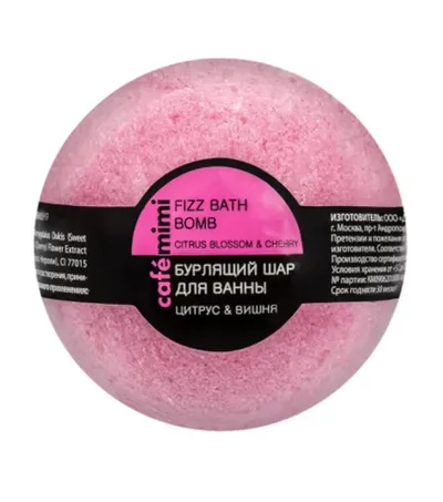 Cafe Mimi Fizz Bath Bomb Citrus bBossom & Cherry (Musująca kula do kąpieli `Kwiat cytryny i wiśnia`)