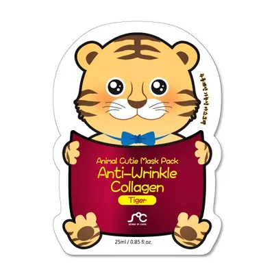SOC (Sense Of Care) Tiger, Anti-Wrinkle Collagen, Animal Cutie Mask Pack (Przeciwzmarszczkowa maseczka w płachcie)