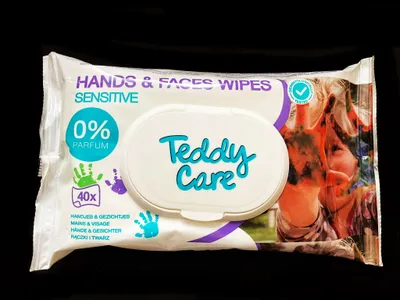 Action Teddy Care, Sensitive Hands & Face Wipes (Chusteczki nawilżóne dla niemowląt)