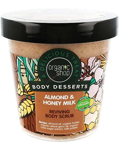 Organic Shop Body Desserts, Almond and Honey Milk, Reviving Body Scrub (Odbudowujący scrub do ciała 'Migdały i miodowe mleko')