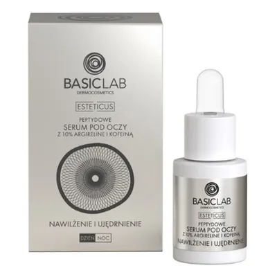 BasicLab Dermocosmetics Esteticus, Serum peptydowe pod oczy z argireliną 10%  i kofeiną `Nawilżenie i ujędrnienie`