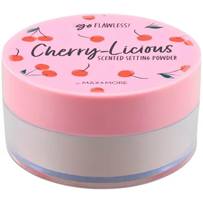 Max & More Cherry-Licious  Go Flawless! Scented Setting Powder (Wiśniowy puder matujący)