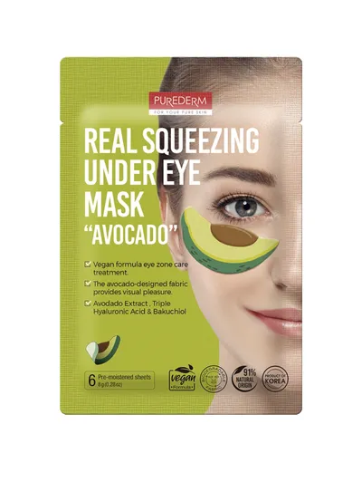 Purederm Real Squeezing Under Eye Mask Avocado (Płatki pod oczy)