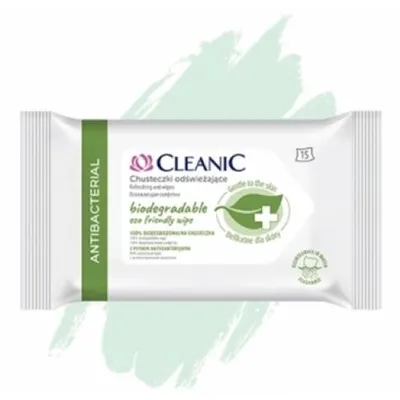 Cleanic Antibacterial Biodegradable Eco Friendy Wipe (Chusteczki odświeżające)