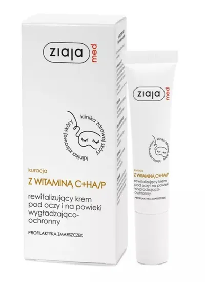 Ziaja Med, Kuracja z witaminą C+HA/P, Rewitalizujący krem pod oczy i na powieki wygładzająco ochronny