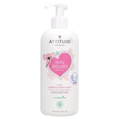 Attitude Baby Leaves, 2-in-1 Shampoo & Body Wash Fragrance Free (Bezzapachowy szampon i żel do mycia ciała)