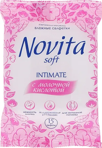 Novita Soft Intimate, Chusteczki nawilżane do higieny intymnej