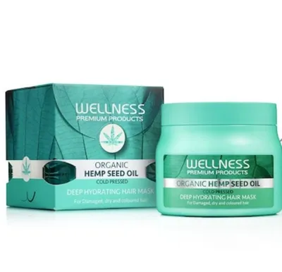 Wellness Premium Products Organic Hemp Seed Oil Deeply Hydrating Hair Mask (Maska z oleju z nasion konopi)