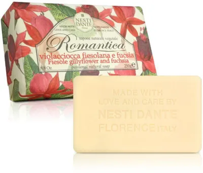 Nesti Dante Romantica, Fiesole Gillyflower & Fuchsja Luxurious  Natural Soap (Naturalne mydło toaletowe `Fuksja & goździk`)