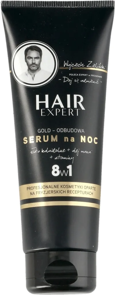Hair Expert Gold - Odbudowa, Serum do włosów na noc 8w1 `Złoto koloidalne i monoi`
