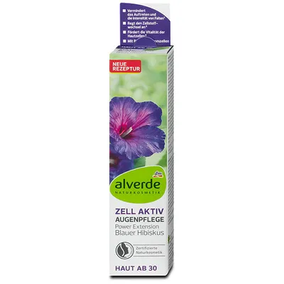 Alverde Augencreme Zell-Aktiv Blauer Hibiskus (Krem pod oczy z niebieskim hibiskusem)