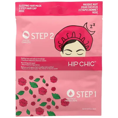 Hip Chic Sleeping Hair Mask 2 Step Hair Cap Roe (Wzmacniająco- naprawcza nocna maska 2- etapowa do włosów z ekstraktem z róży)