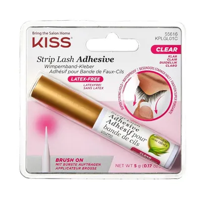 Kiss Strip Lash Adhesive (Przezroczysty klej do sztucznych rzęs z aloesem (nowa wersja))