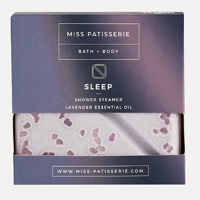 Miss Patisserie Sleep Shower Steamer with Lavender Essential Oil (Kostka pod prysznic ulepszająca jakość snu)
