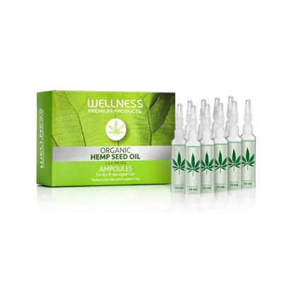 Wellness Premium Products Organic Hemp Seed Oil Ampoules (Ampułki do włosów)