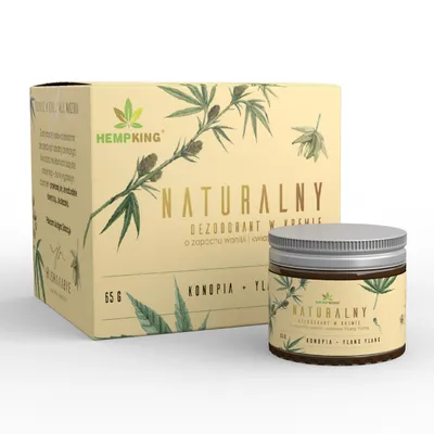 Hemp King Naturalny dezodorant konopny z CBD o zapachu wanilii i kwiatów Ylang Ylang