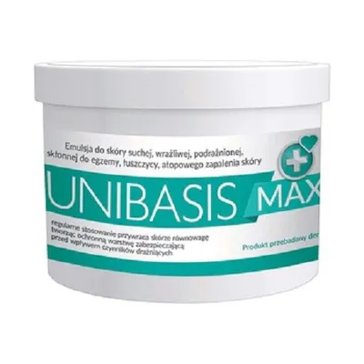 Starpharma Unibasis Max, Emulsja do pielegnacji skóry suchej, wrażliwej, podrażnionej, skłonnej do egzemy, łuszczycy, AZS