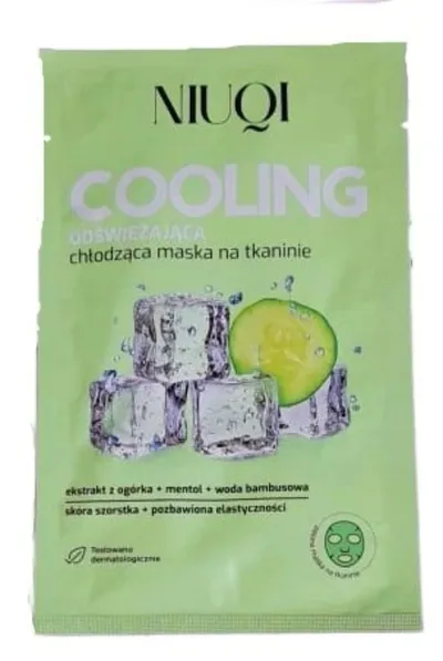 Niuqi Cooling, Odświeżająca chłodząca maska na bambusowej tkaninie