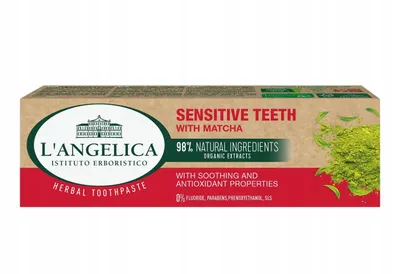 L'Angelica Sensitive Teeth With Matcha (Pasta do zębów  z zieloną herbata Matcha do zębów wrażliwych)