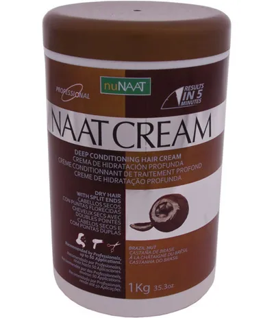 nuNAAT Naat Cream, Conditioner (Nawilżająca maska do włosów suchych z rozdwojonymi końcówkami `Brazylijski orzech`)