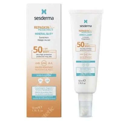 Sesderma Repaskin Pediatrics, Mineral Baby Sunscreen Fotoprotector SPF 50+ (Mineralny krem przeciwsłoneczny dla dzieci)