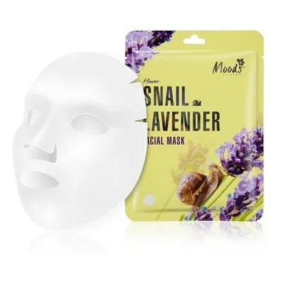 Moods Snail Lavender Facial Mask (Maska w płachcie ze śluzem ślimaka i wyciągiem z lawendy dla cery dojrzałej)