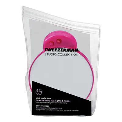 Tweezerman Studio Collection, Pink Perfection, 10 x Tweezermate Lighted Mirror (Podświetlane lusterko powiększenie x 10)