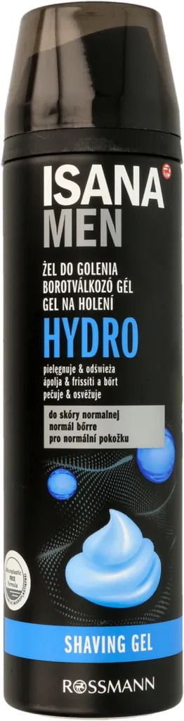 Isana Men, Hydro, Shaving Gel (Żel do golenia, skóra normalna)