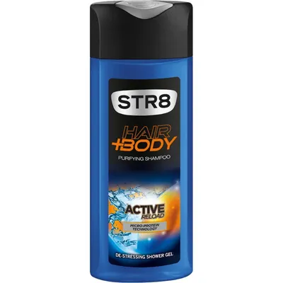 STR8 Active Reload,  Hair + Body  De-Stressing Shower Gel (Żel do włosów i pod prysznic dla mężczyzn)