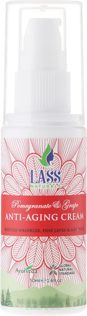 Lass Naturals Pomegranate & Grape Anti-aging Cream (Ajurwedyjski krem przeciwzmarszczkowy)