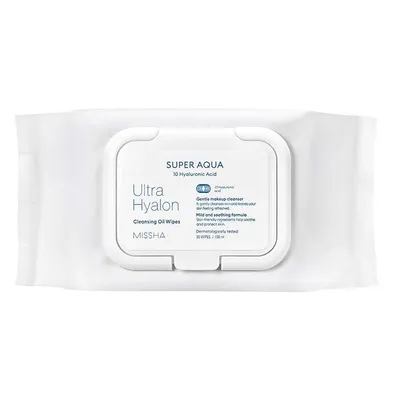 Missha Super Aqua Ultra Hyalron Cleansing Oil Wipes (Oczyszczające chusteczki nasączone olejkiem do demakijażu)