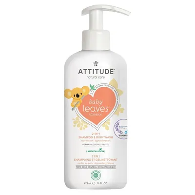 Attitude Baby Leaves, 2-in-1 Shampoo & Body Wash (Szampon i płyn do mycia ciała `Nektar gruszkowy`)