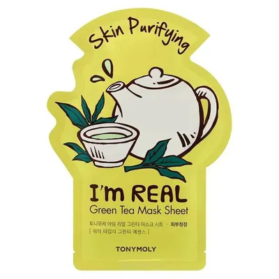 Tony Moly I'm Real, Green Tea Mask Sheet Skin Purifying (Maska w płacie z ekstraktem z zielonej herbaty oczyszczająca)