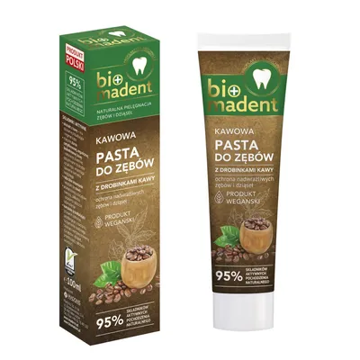 Bio Madent Kawowa pasta do zębów z drobinkami kawy