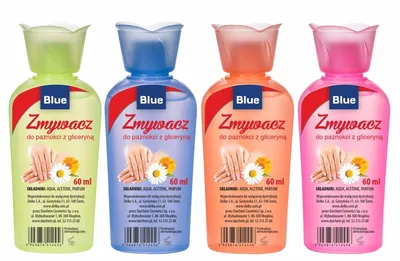 Blue Acetonowy zmywacz do paznokci z gliceryną (różne rodzaje)