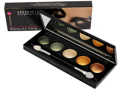 Ingrid Cosmetics Beauty Five, Long Lasting Luxury Silk Eyeshadow 16 H (Paletka 5 cieni do powiek)