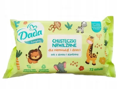Dada Everyday, Chusteczki nawilżane dla dzieci biodegradowalne  `Sok z aloesu i alantoina`