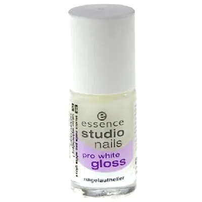 Essence Studio Nails, Pro White Gloss (Wybielający i nabłyszczający lakier do paznokci)