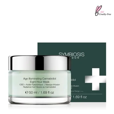 Symbiosis Age Illuminating Cannabidiol Eight Hour Mask (Maska rozświetlająca z olejkiem CBD i kwasem hialuronowym)