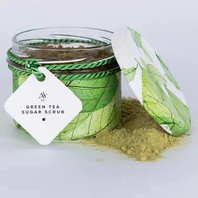 Achae Green Tea, Sugar Scrub (Cukrowy peeling  z zieloną herbatą)