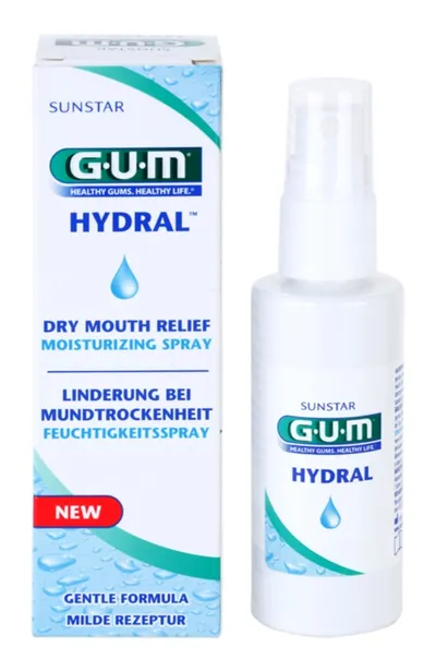 Gum Sunstar Hydral, Dry Mouth Relief Moisturizing Spray (Spray do ust o dzłałaniu nawilżającym i odświeżającym)
