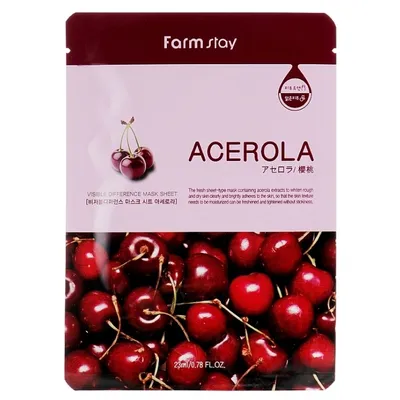 FarmStay Visible Difference Mask Sheet Acerola (Maseczka w płachcie do twarzy z ekstraktem z aceroli)