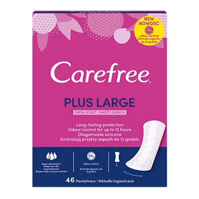 Carefree Plus Large Fresh Scent Pantyliners (Wkładki higieniczne o świeżym zapachu)