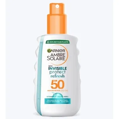 Garnier Ambre Solaire, Invisible Protect Refresh Spray SPF 50 (Spray ochronny do opalania SPF50)