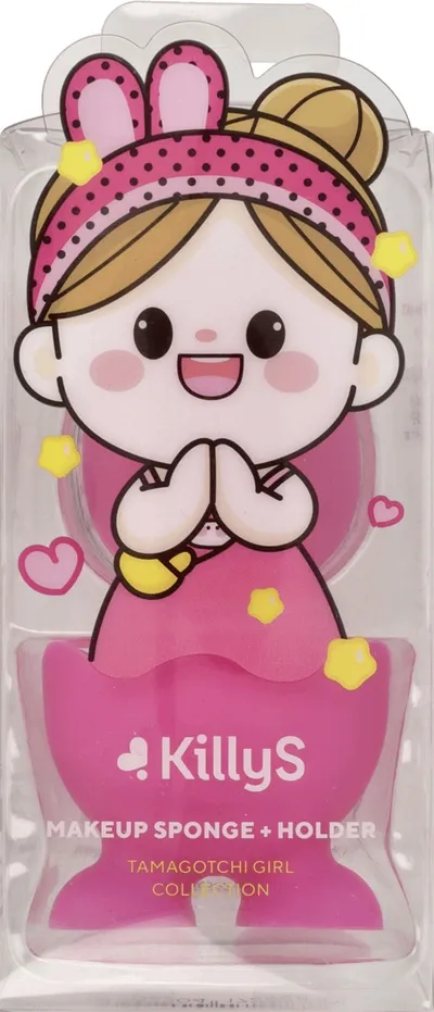KillyS Tamagotchi Girl Collection, Makeup Sponge + Holder (Gąbeczka do makijażu 3d + stojak)